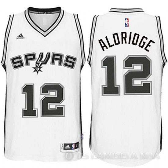 Camiseta Aldridge #12 San Antonio Spurs Blanco - Haga un click en la imagen para cerrar